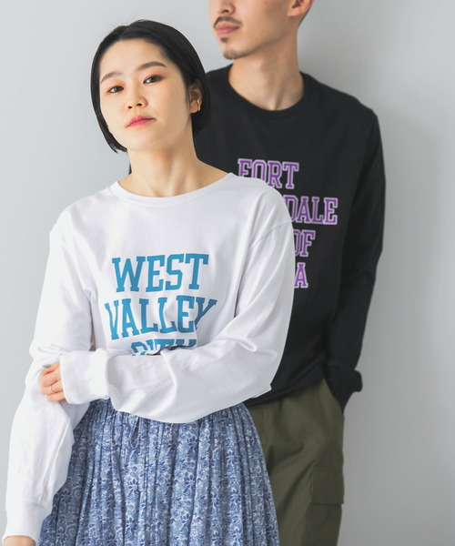 Russell Athletic（ラッセルアスレティック）の「『別注』RUSSELL ATHLETIC×DOORS　ロゴプリントロングスリーブTシャツ（Tシャツ/カットソー・メンズ・ホワイト/グレー/ブラック・MEDIUM/LARGE/X-LARGE）」の4枚目の写真