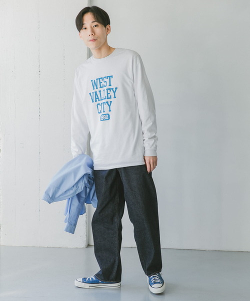 Russell Athletic（ラッセルアスレティック）の「『別注』RUSSELL ATHLETIC×DOORS　ロゴプリントロングスリーブTシャツ（Tシャツ/カットソー・メンズ・ホワイト/グレー/ブラック・MEDIUM/LARGE/X-LARGE）」の5枚目の写真