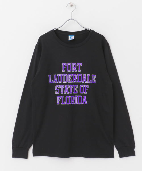 Russell Athletic（ラッセルアスレティック）の「『別注』RUSSELL ATHLETIC×DOORS　ロゴプリントロングスリーブTシャツ（Tシャツ/カットソー・メンズ・ホワイト/グレー/ブラック・MEDIUM/LARGE/X-LARGE）」の8枚目の写真