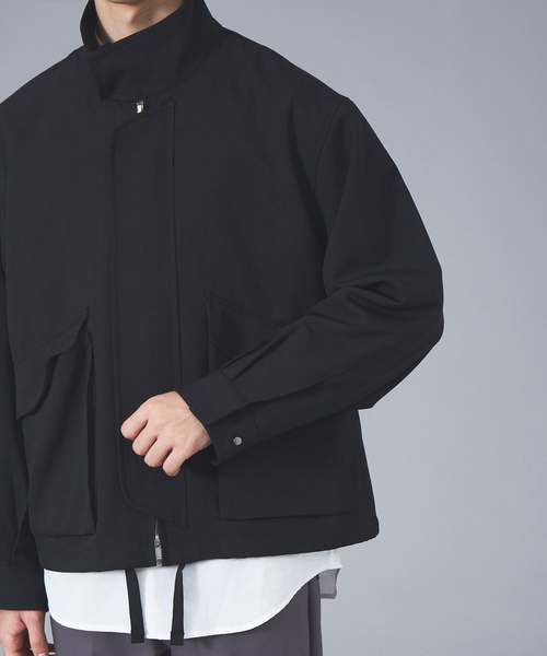 MYSELF ABAHOUSE(マイセルフアバハウス)の「【MYSELF ABAHOUSE】ポリツイル オーバーサイズ スタンドカラー ショートブルゾン(ブルゾン・メンズ・ブラック/ベージュ/サックスブルー/ピンクベージュ・46/48)」の19枚目の写真