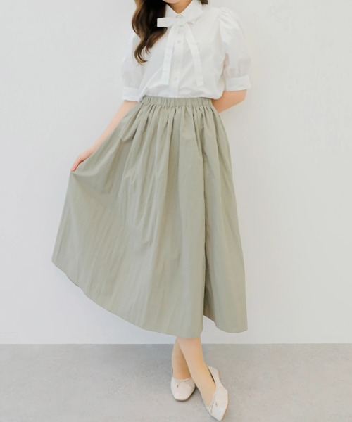 Areeam（アリーム）の「気分屋さんなリバーシブルスカート（スカート・レディース・ブラウン/ライトカーキ・FREE）」の4枚目の写真