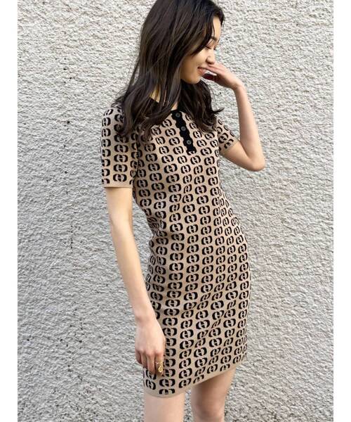 EMODA（エモダ）の「モノグラムポロワンピース（ワンピース・レディース・その他/その他1/ブルー/ブラック/ピンク・FREE）」の5枚目の写真