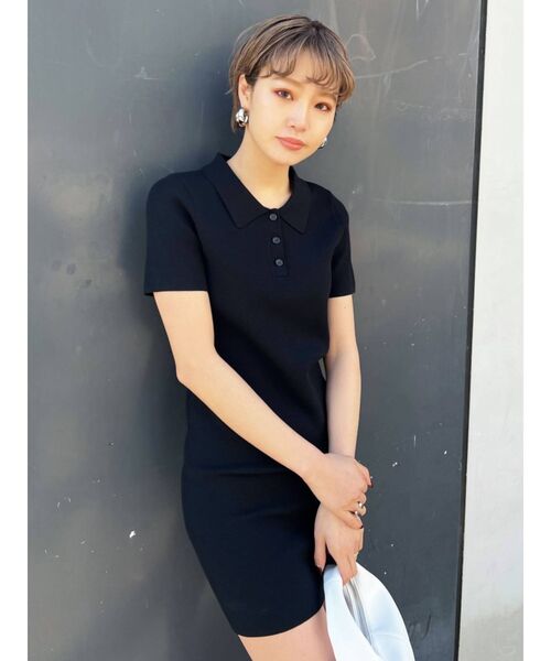 EMODA（エモダ）の「モノグラムポロワンピース（ワンピース・レディース・その他/その他1/ブルー/ブラック/ピンク・FREE）」の2枚目の写真