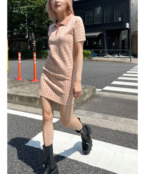 EMODA（エモダ）の「モノグラムポロワンピース（ワンピース・レディース・その他/その他1/ブルー/ブラック/ピンク・FREE）」の7枚目の写真