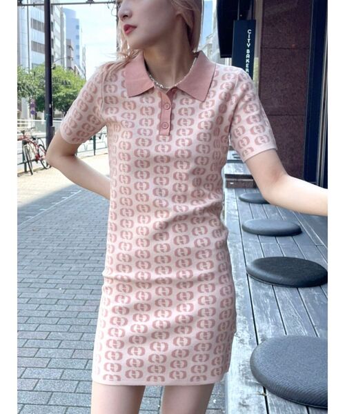 EMODA（エモダ）の「モノグラムポロワンピース（ワンピース