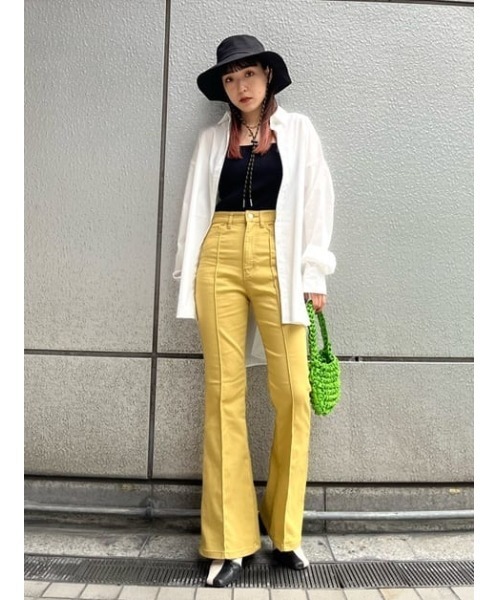 SLY（スライ）の「COLOR SATIN DENIM PT カラー サテン パンツ（スラックス・レディース・ブラウン/ベージュ・2/0/1）」の21枚目の写真