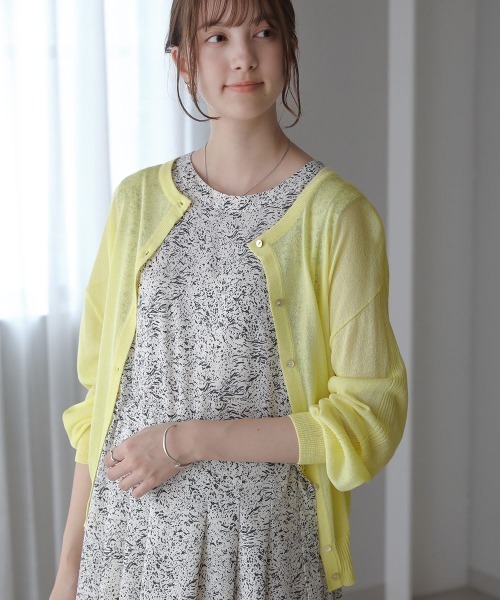 Bou Jeloud（ブージュルード）の「抗菌さらさら2WAYショートカーディガン（カーディガン/ボレロ・レディース・ブラック/イエロー/グリーン/グレイッシュベージュ/サンドベージュ/ダークネイビー/ブルーグリーン/オレンジ・FREE）」の19枚目の写真