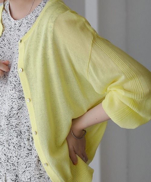 Bou Jeloud（ブージュルード）の「抗菌さらさら2WAYショートカーディガン（カーディガン/ボレロ・レディース・ブラック/イエロー/グリーン/グレイッシュベージュ/サンドベージュ/ダークネイビー/ブルーグリーン/オレンジ・FREE）」の20枚目の写真