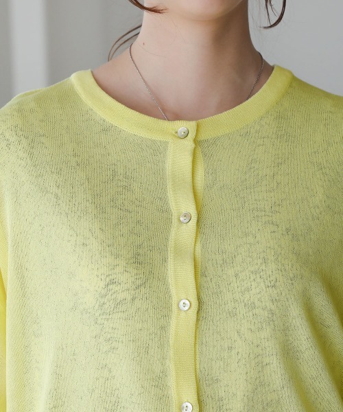 Bou Jeloud（ブージュルード）の「抗菌さらさら2WAYショートカーディガン（カーディガン/ボレロ・レディース・ブラック/イエロー/グリーン/グレイッシュベージュ/サンドベージュ/ダークネイビー/ブルーグリーン/オレンジ・FREE）」の22枚目の写真