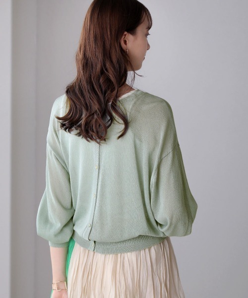 Bou Jeloud（ブージュルード）の「抗菌さらさら2WAYショートカーディガン（カーディガン/ボレロ・レディース・ブラック/イエロー/グリーン/グレイッシュベージュ/サンドベージュ/ダークネイビー/ブルーグリーン/オレンジ・FREE）」の9枚目の写真