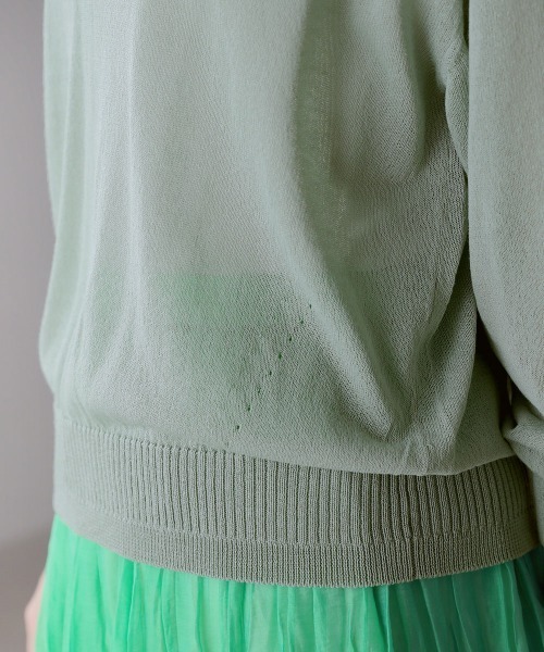 Bou Jeloud（ブージュルード）の「抗菌さらさら2WAYショートカーディガン（カーディガン/ボレロ・レディース・ブラック/イエロー/グリーン/グレイッシュベージュ/サンドベージュ/ダークネイビー/ブルーグリーン/オレンジ・FREE）」の11枚目の写真