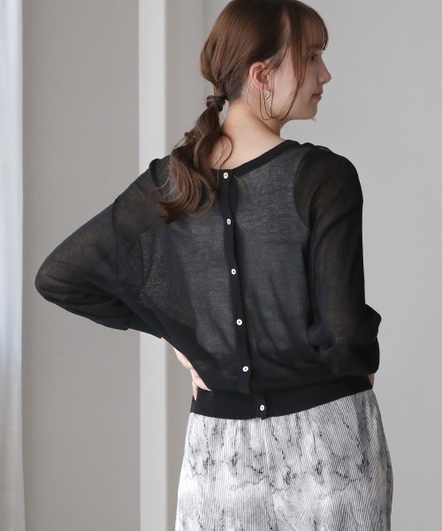 Bou Jeloud（ブージュルード）の「抗菌さらさら2WAYショートカーディガン（カーディガン/ボレロ・レディース・ブラック/イエロー/グリーン/グレイッシュベージュ/サンドベージュ/ダークネイビー/ブルーグリーン/オレンジ・FREE）」の16枚目の写真