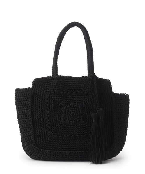 SHOO・LA・RUE(シューラルー)の「◆スクエアニットバッグ(ハンドバッグ・レディース・ブラック/ブルー/ナチュラル/ブラウン系その他7・00)」の2枚目の写真