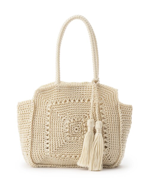 SHOO・LA・RUE(シューラルー)の「◆スクエアニットバッグ(ハンドバッグ・レディース・ブラック/ブルー/ナチュラル/ブラウン系その他7・00)」の6枚目の写真