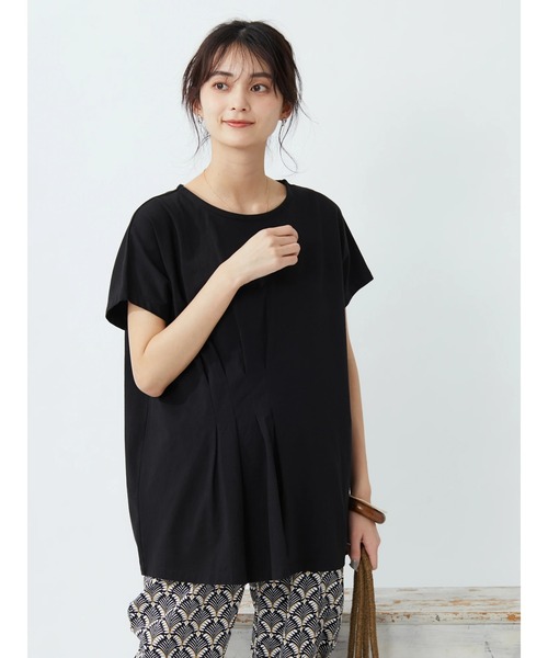 CRAFT STANDARD BOUTIQUE(クラフトスタンダードブティック)の「なめらかアシンメトリーチュニック *◆(Tシャツ/カットソー・レディース・ブラック/オフホワイト/カーキ/イエロー・FREE)」の5枚目の写真