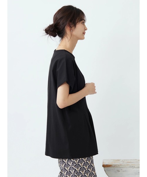 CRAFT STANDARD BOUTIQUE(クラフトスタンダードブティック)の「なめらかアシンメトリーチュニック *◆(Tシャツ/カットソー・レディース・ブラック/オフホワイト/カーキ/イエロー・FREE)」の7枚目の写真