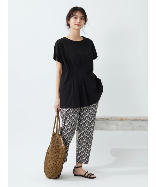 CRAFT STANDARD BOUTIQUE(クラフトスタンダードブティック)の「なめらかアシンメトリーチュニック *◆(Tシャツ/カットソー・レディース・ブラック/オフホワイト/カーキ/イエロー・FREE)」の9枚目の写真