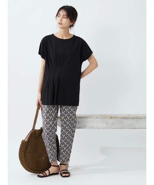 CRAFT STANDARD BOUTIQUE(クラフトスタンダードブティック)の「なめらかアシンメトリーチュニック *◆(Tシャツ/カットソー・レディース・ブラック/オフホワイト/カーキ/イエロー・FREE)」の10枚目の写真