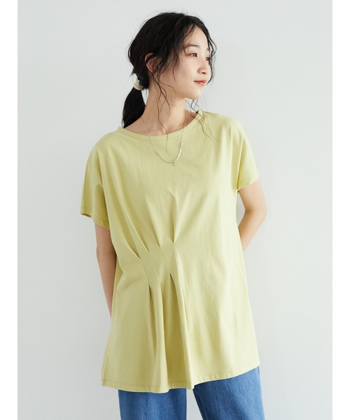 CRAFT STANDARD BOUTIQUE(クラフトスタンダードブティック)の「なめらかアシンメトリーチュニック *◆(Tシャツ/カットソー・レディース・ブラック/オフホワイト/カーキ/イエロー・FREE)」の12枚目の写真