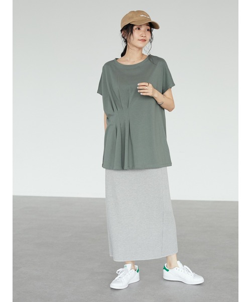 CRAFT STANDARD BOUTIQUE(クラフトスタンダードブティック)の「なめらかアシンメトリーチュニック *◆(Tシャツ/カットソー・レディース・ブラック/オフホワイト/カーキ/イエロー・FREE)」の17枚目の写真