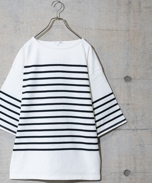 JOHN'S CLOSET（ジョンズクローゼット）の「【13】ヘビーウェイトパネル切り替え半袖ボーダーTシャツ（Tシャツ/カットソー・メンズ・グリーン/その他2/レッド/ブラック/ブルー/その他・LARGE/MEDIUM）」の2枚目の写真