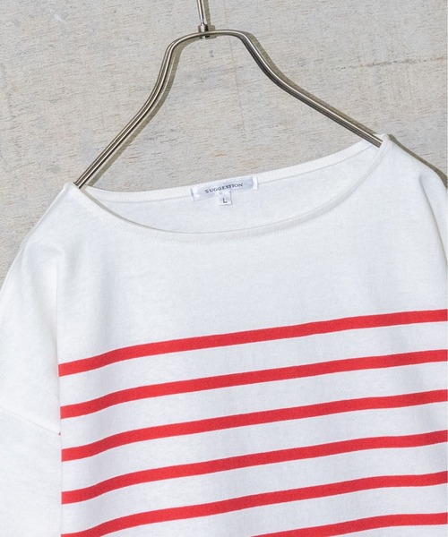 JOHN'S CLOSET（ジョンズクローゼット）の「【13】ヘビーウェイトパネル切り替え半袖ボーダーTシャツ（Tシャツ/カットソー・メンズ・グリーン/その他2/レッド/ブラック/ブルー/その他・LARGE/MEDIUM）」の17枚目の写真