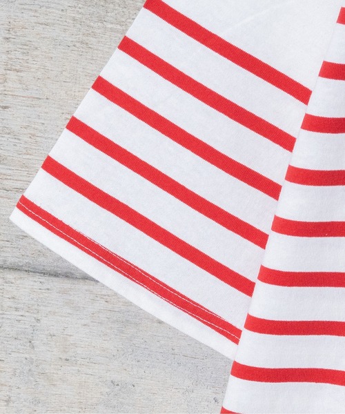 JOHN'S CLOSET（ジョンズクローゼット）の「【13】ヘビーウェイトパネル切り替え半袖ボーダーTシャツ（Tシャツ/カットソー・メンズ・グリーン/その他2/レッド/ブラック/ブルー/その他・LARGE/MEDIUM）」の7枚目の写真