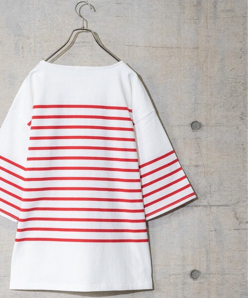 JOHN'S CLOSET（ジョンズクローゼット）の「【13】ヘビーウェイトパネル切り替え半袖ボーダーTシャツ（Tシャツ/カットソー・メンズ・グリーン/その他2/レッド/ブラック/ブルー/その他・LARGE/MEDIUM）」の8枚目の写真