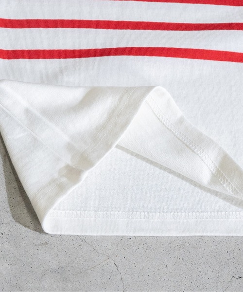 JOHN'S CLOSET（ジョンズクローゼット）の「【13】ヘビーウェイトパネル切り替え半袖ボーダーTシャツ（Tシャツ/カットソー・メンズ・グリーン/その他2/レッド/ブラック/ブルー/その他・LARGE/MEDIUM）」の9枚目の写真