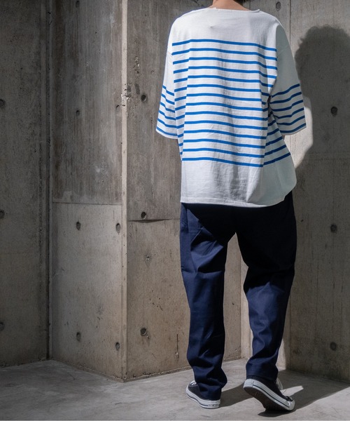 JOHN'S CLOSET（ジョンズクローゼット）の「【13】ヘビーウェイトパネル切り替え半袖ボーダーTシャツ（Tシャツ/カットソー・メンズ・グリーン/その他2/レッド/ブラック/ブルー/その他・LARGE/MEDIUM）」の16枚目の写真