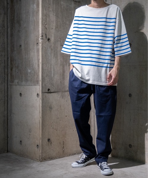 JOHN'S CLOSET（ジョンズクローゼット）の「【13】ヘビーウェイトパネル切り替え半袖ボーダーTシャツ（Tシャツ/カットソー・メンズ・グリーン/その他2/レッド/ブラック/ブルー/その他・LARGE/MEDIUM）」の14枚目の写真