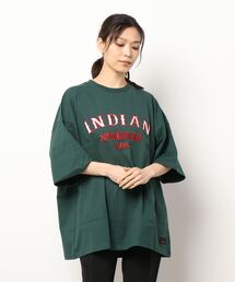 INDIAN（インディアン）の「【INDIAN】サテンロゴ　オーバーサイズTシャツ（Tシャツ/カットソー）」