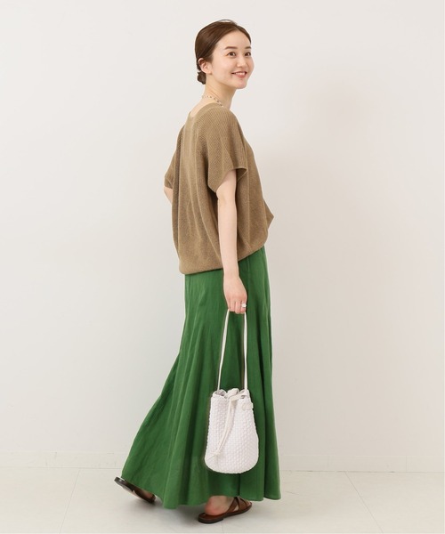 IENA（イエナ）の「Pashaリネンコットン片畦ニットベスト（ベスト・レディース・サックスブルー/グレー系その他/キャメル・FREE）」の5枚目の写真