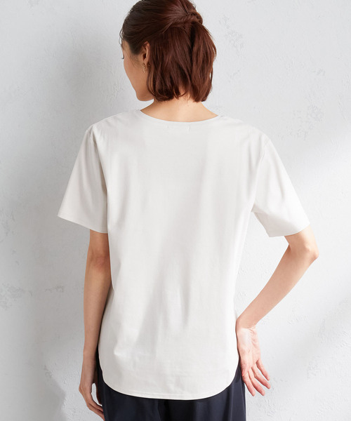 A/C DESIGN BY ALPHA CUBIC(エーシーデザインバイアルファキュービック)の「【接触冷感】フォトプリントTシャツ(Tシャツ/カットソー・レディース・ライトグレー/ブラック/オフホワイト・M/L/LL)」の14枚目の写真