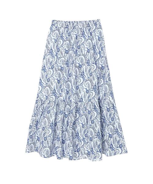 koe（コエ）の「ペーズリー柄ギャザーティアードスカート＊（スカート・レディース・ネイビー/オフホワイト・FREE）」の16枚目の写真