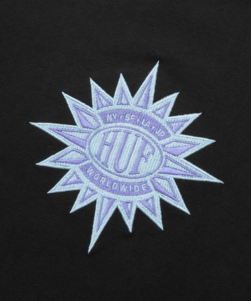 HUF(ハフ)の「NEW SUN CREW / HUF Tシャツ アップリケ(Tシャツ/カットソー・メンズ・ブラック/ホワイト/ダークグリーン・SMALL/MEDIUM/LARGE/X-LARGE/XX-LARGE)」の6枚目の写真