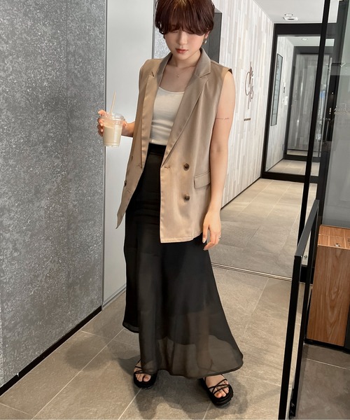 Ambre Ciel（アンブルシエル）の「シアーマーメイドスカート／【WEB/EC限定商品】（スカート・レディース・ブラック/ベージュ/アイボリー・SMALL/MEDIUM）」の7枚目の写真