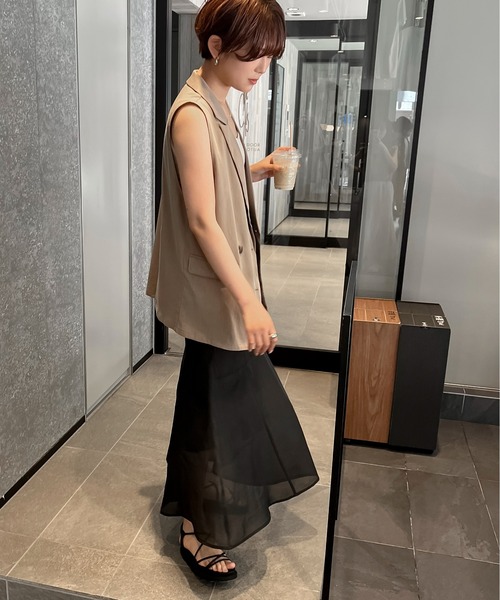 Ambre Ciel（アンブルシエル）の「シアーマーメイドスカート／【WEB/EC限定商品】（スカート・レディース・ブラック/ベージュ/アイボリー・SMALL/MEDIUM）」の9枚目の写真