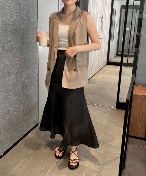 Ambre Ciel（アンブルシエル）の「シアーマーメイドスカート／【WEB/EC限定商品】（スカート・レディース・ブラック/ベージュ/アイボリー・SMALL/MEDIUM）」の10枚目の写真