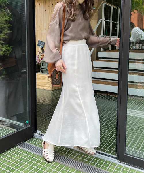 Ambre Ciel（アンブルシエル）の「シアーマーメイドスカート／【WEB/EC限定商品】（スカート・レディース・ブラック/ベージュ/アイボリー・SMALL/MEDIUM）」の18枚目の写真