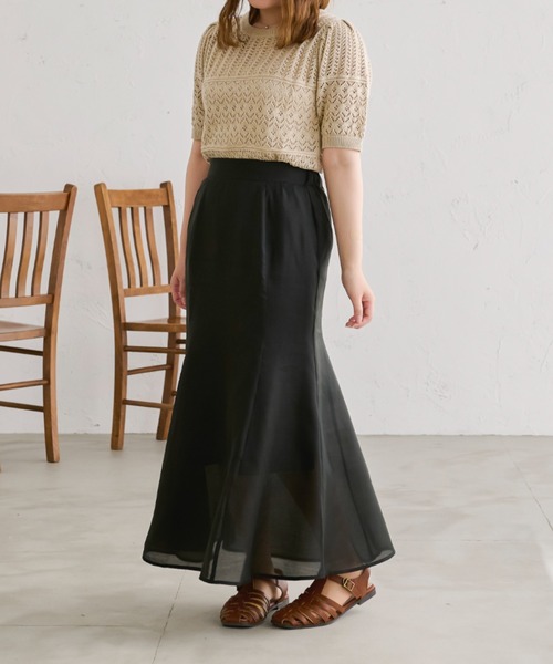 Ambre Ciel（アンブルシエル）の「シアーマーメイドスカート／【WEB/EC限定商品】（スカート・レディース・ブラック/ベージュ/アイボリー・SMALL/MEDIUM）」の17枚目の写真
