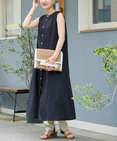 Chez toi（シェトワ）の「3WAYノースリフレアワンピース（ワンピース・レディース・アイボリー/ブラック/ベージュ/オレンジ・FREE）」の3枚目の写真