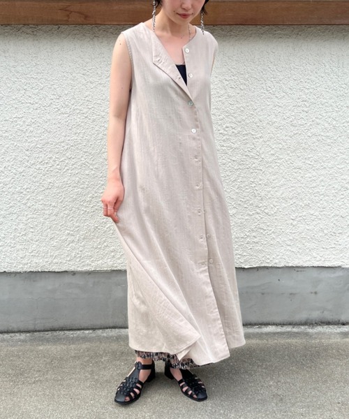 Chez toi（シェトワ）の「3WAYノースリフレアワンピース（ワンピース・レディース・アイボリー/ブラック/ベージュ/オレンジ・FREE）」の11枚目の写真