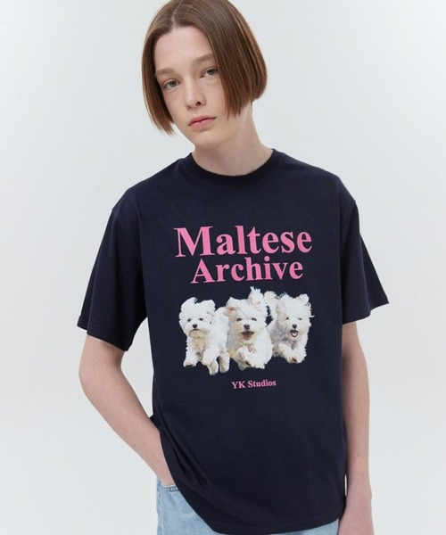 Tシャツ・カットソー Wai Kei Maltese Cloud Mesh Jersey Short Sleeve T-Shirt Pink org.jpg