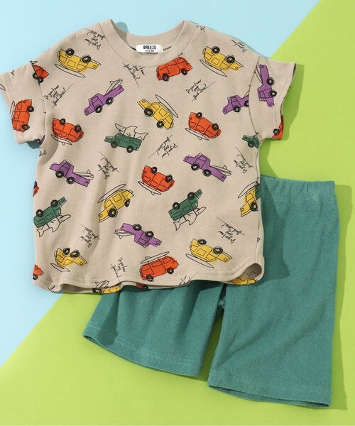 BREEZE(ブリーズ)の「男児SUMMER総柄パジャマ(ルームウェア/パジャマ・キッズ・オフホワイト/ミント/グレー/ベージュ・100/110/90/120/130/140/80)」の3枚目の写真