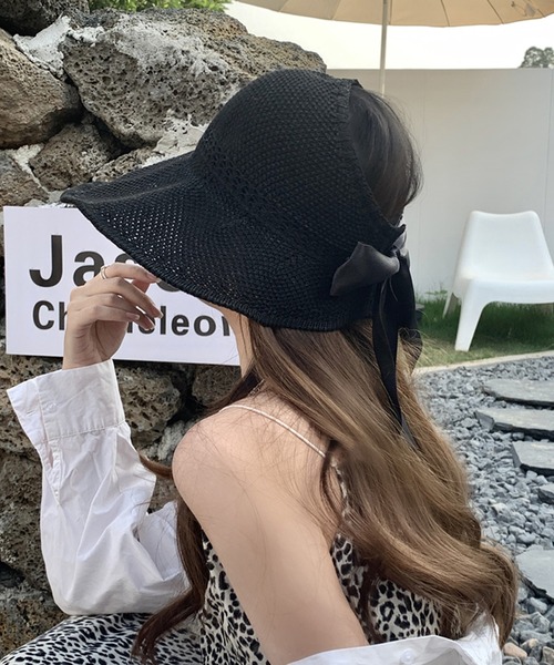 LAFFMO(ラフモ)の「麦わらリボンハット(ハット・レディース・ブラック/ベージュ・FREE)」の12枚目の写真