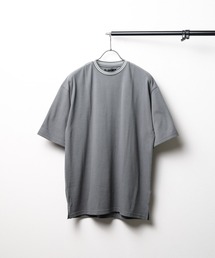 ★鹿の子ライン入り★刺繍クルーTシャツ