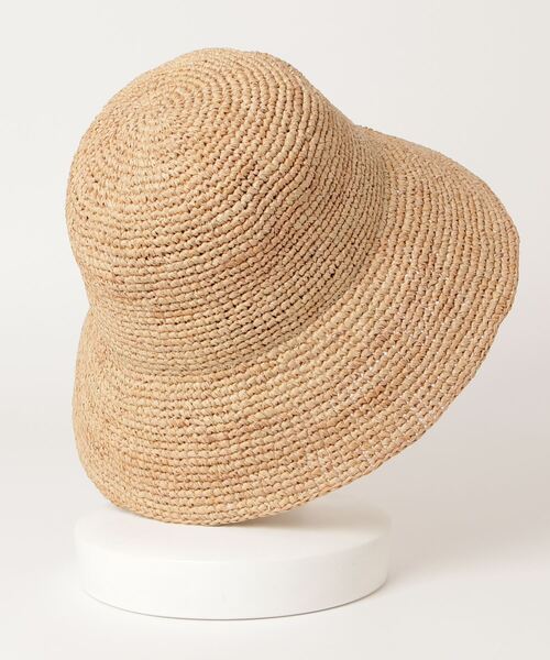 MANIERA(マニエラ)の「ラフィアコマ編みハット(ハット・レディース・ベージュ・FREE)」の2枚目の写真