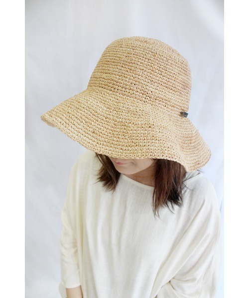 MANIERA(マニエラ)の「ラフィアコマ編みハット(ハット・レディース・ベージュ・FREE)」の6枚目の写真