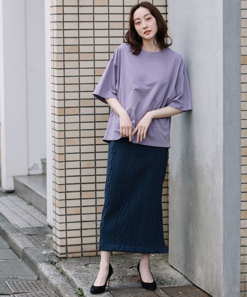 Munich(ミューニック)の「16/2ケーブルジャガードタイトスカート(スカート・レディース・アイボリー/グリーン/ネイビー・S/M)」の8枚目の写真